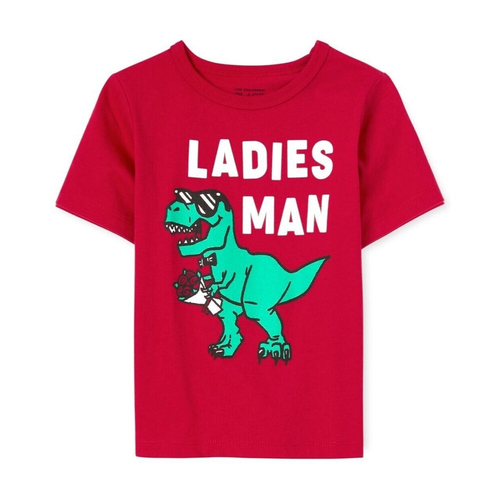 The Children's Place Boys 5T Red Dinosaur Graphic Tee Shirt Ladies Man Toddler